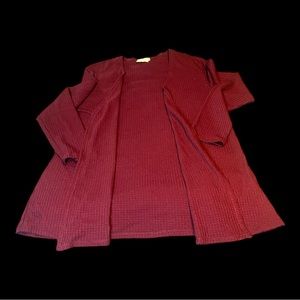 waffle knit cardigan sweater Soft Cozy Ninexis Size Large Transition Piece